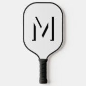 Raquette De Pickleball Simple Monogramme initial ombre portée personnalis (Recto)