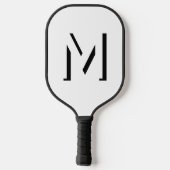 Raquette De Pickleball Simple Monogramme initial ombre portée personnalis (Verso)