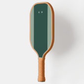 Raquette De Pickleball Simple Monogramme Stripe Vert Foncé (Gauche)