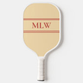 Raquette De Pickleball Simple pêche et rouge monogramme (Verso)