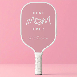 Raquette De Pickleball Simple Rose Écriture Cœur Mignon Moderne Meilleure