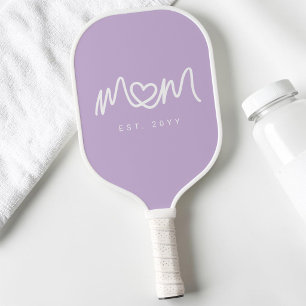 Raquette De Pickleball Simple Script Cœur Pourpre Maman a Créé Est