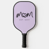 Raquette De Pickleball Simple Script Cœur Violet Maman a Créé Est (Verso)