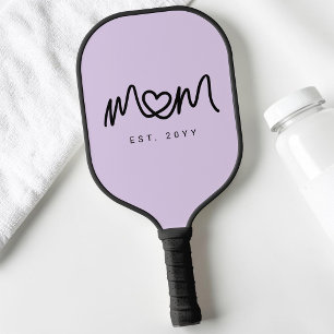 Raquette De Pickleball Simple Script Cœur Violet Maman a Créé Est
