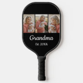 Raquette De Pickleball Simple Script Grandma Est. 3 Photo Year (Recto)