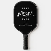 Raquette De Pickleball Simple Script Noir et Blanc Maman Parfaite Incroya (Recto)