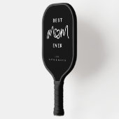 Raquette De Pickleball Simple Script Noir et Blanc Maman Parfaite Incroya (Gauche)