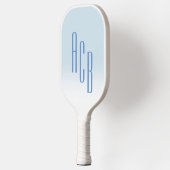 Raquette De Pickleball Simple trois lettres bleu blanc Ombre Monogramme (Gauche)