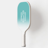 Raquette De Pickleball Simple trois lettres Turquoise blanc Ombre Monogra (Gauche)