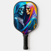 Raquette De Pickleball Skeletons enveloppés dans un arc-en-ciel personnal (Recto)