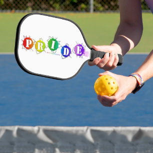 Raquette De Pickleball SlipperyJoe's arc-en-ciel signe de la fierté mot t