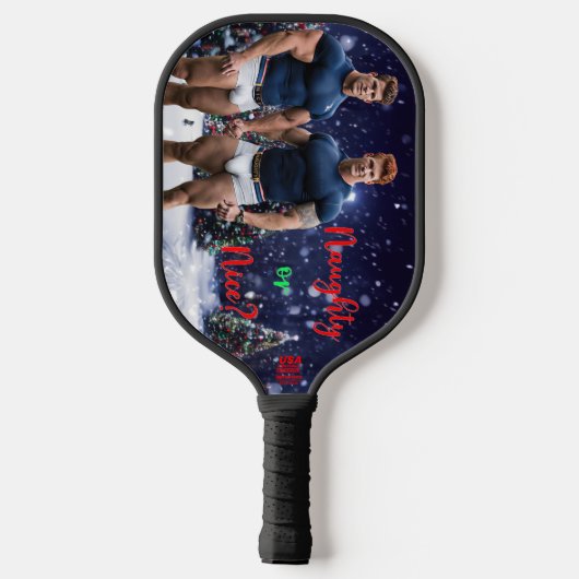Raquette De Pickleball SlipperyJoe's décoré enneigé de Noël tre (Verso)