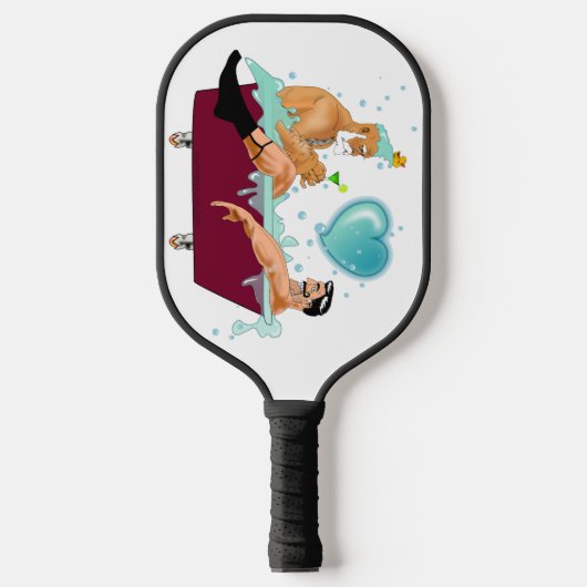 Raquette De Pickleball SlipperyJoe's deux gays hommes aiment la baignoire (Recto)