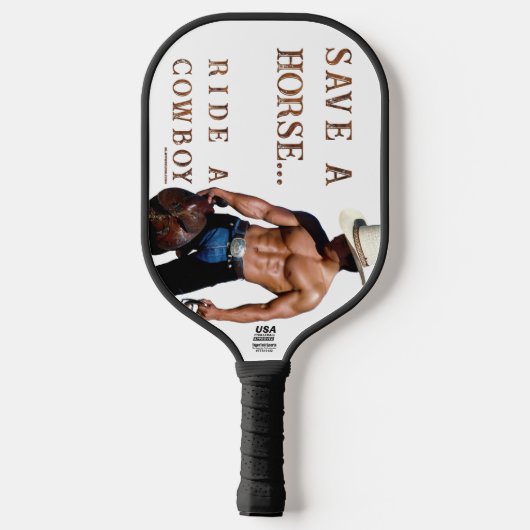 Raquette De Pickleball SlipperyJoe's save horse ride paille cowboy casque (Verso)