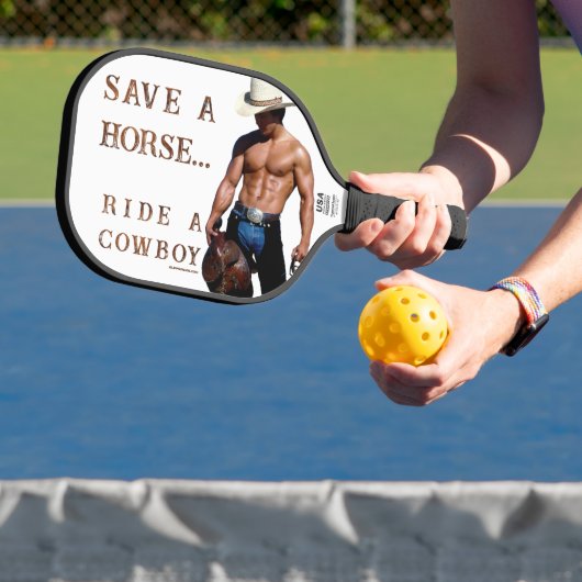 Raquette De Pickleball SlipperyJoe's save horse ride paille cowboy casque (Insitu)