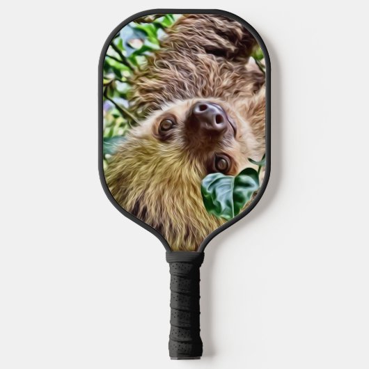 Raquette De Pickleball Sloth peint (Recto)