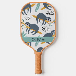 Raquette De Pickleball Sloth Pickleball Paddle, Moderne, Nom personnalisé