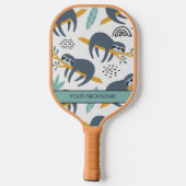 Raquette De Pickleball Sloth Pickleball Paddle, Moderne, Nom personnalisé (Verso)
