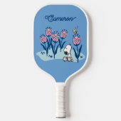 Raquette De Pickleball Snoopy d'arachides et Fleur de bois | Ajouter Votr (Recto)