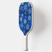 Raquette De Pickleball Snowflakes de Noël Bleu et argent (Gauche)