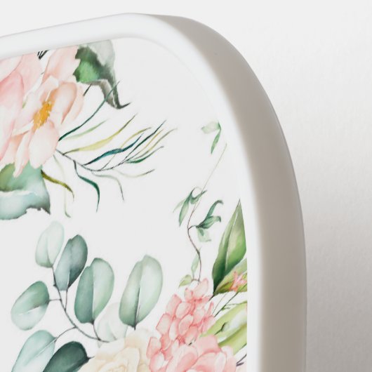 Raquette De Pickleball Soft Pastel Rose Rose Flower Motif (Détail gauche)