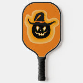 Raquette De Pickleball Sorcière Citrouille brillante sur Orange (Recto)