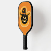 Raquette De Pickleball Sorcière Citrouille brillante sur Orange (Gauche)