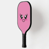 Raquette De Pickleball Souriant Visage Kawaii Sur Paddle Pickleball Rose (Gauche)