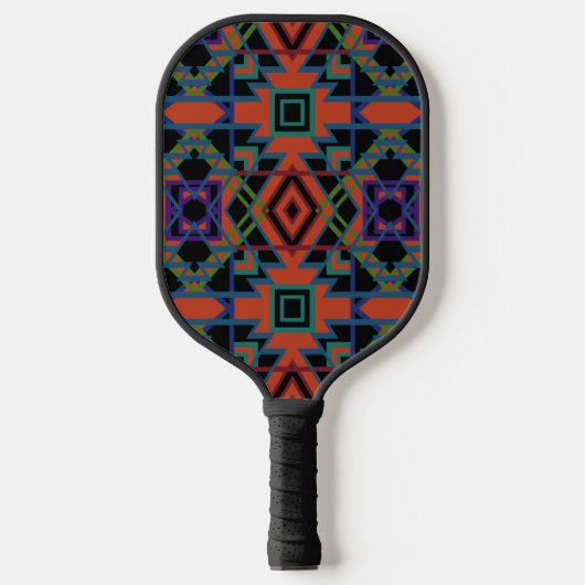 Raquette De Pickleball Southwestern Symmetrical Tiled Pattern Line Art (Recto)
