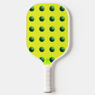 Raquette De Pickleball Sphères vertes sur jaune
