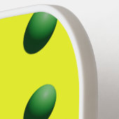 Raquette De Pickleball Sphères vertes sur jaune  (Détail gauche)