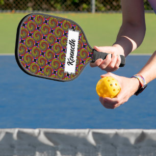 Raquette De Pickleball Spirale rouge jaune bleu par Kenneth Yoncich