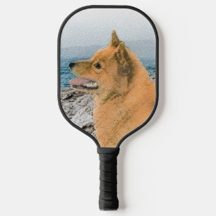 Raquette De Pickleball Spitz finlandais à Seashore Peinture - Chien Art