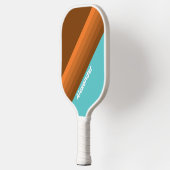 Raquette De Pickleball Sport Desert Teal Stripes with Name (Gauche)