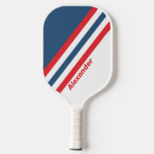 Raquette De Pickleball Sport Postman Nostalgale rayures avec nom (Verso)