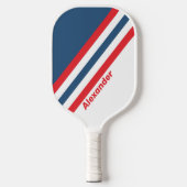 Raquette De Pickleball Sport Postman Nostalgale rayures avec nom (Recto)