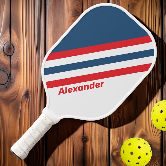 Raquette De Pickleball Sport Postman Nostalgale rayures avec nom