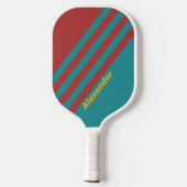 Raquette De Pickleball Sport Ruby Reef Stripes avec nom (Verso)