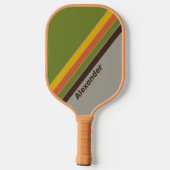 Raquette De Pickleball Sport Sunset Clover Striped with Name (Verso)