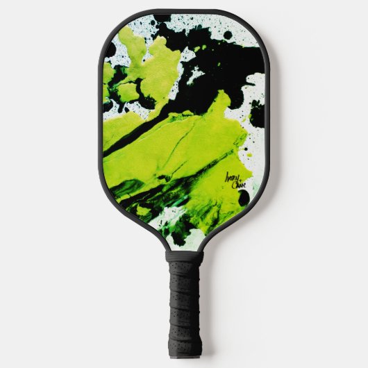 Raquette De Pickleball SPWW Keylime n'Slime Vert & Noir Abstrait (Recto)