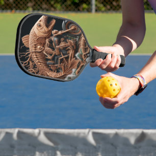 Raquette De Pickleball squelette a roulé son vélo à hélico sur la piste