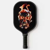 Raquette De Pickleball Squelette rétro mort brûlant crâne en feu (Recto)