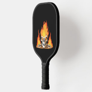 Raquette De Pickleball Squelette rétro mort brûlant crâne en feu
