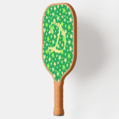 Raquette De Pickleball Star Green Moderne élégant Monogramme élégant init (Gauche)