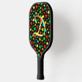 Raquette De Pickleball Stars Colorful Stars Élégant Script Monogramme (Gauche)