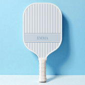 Raquette De Pickleball Striped Blue Modern Retro Simple Personalized Name