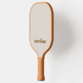 Raquette De Pickleball Striped Name Aesthetic Minimalist Preppy Neutral (Gauche)