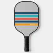 Raquette De Pickleball Stripes Retro Classique Stripes Texte Personnalisé (Recto)