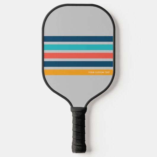 Raquette De Pickleball Stripes Retro Classique Stripes Texte Personnalisé (Recto)