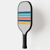 Raquette De Pickleball Stripes Retro Classique Stripes Texte Personnalisé (Gauche)